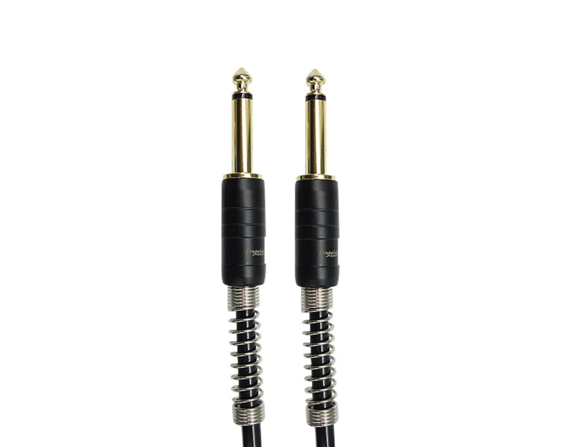Precision Audio 5 Pack 1/4" To 1/4" 6.35mm Deluxe Coil Studio Guitar Lead Straight to Straight GLEADC3 3m